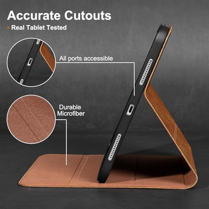 Gexmil Leather Case for iPad mini 7 A17 Pro/iPad mini 6 Gen 8.3 Inch - color: Yellow Brown