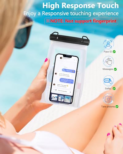 PEDVSTY Waterproof Phone Pouch Floating, Double Seals, Expandable Space | IPX8 Waterproof Bag, Kayak Beach Ship Cruise Essentials, Cell Phone Dry Bag for iPhone 17 Pro Max Galaxy S26，Up to 7.2"，White - color: White, size: Regular (Up to 7.2")
