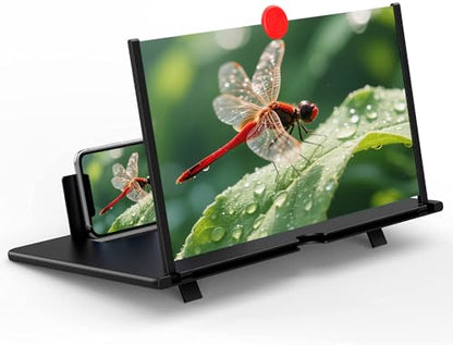 16" Screen Magnifier for Cell Phone – 3D HD Magnifing Screen Enlarger Projector for Movies Videos and Gaming – Foldable Mobile Phone Stand Holder with Screen Amplifier (Red-16‘’) - size: Red-16‘’