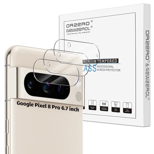Orzero (3 Pack Camera Lens Protector Compatible for Google Pixel 8 Pro 6.7", Protector de Cámera Glass High Definition Anti-Scratch Case Friendly Does Not Affect Temperature Sensor (Not for Pixel 8) - size: 6.7 inch