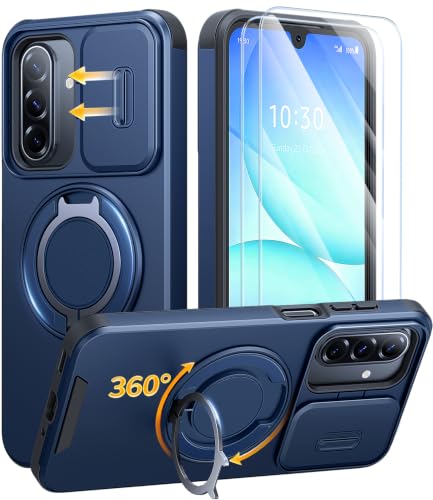 JAME for Samsung Galaxy A17/A16 5G Phone Case with Stand Slide Camera Cover - color: Blue, size: Galaxy A16/A17