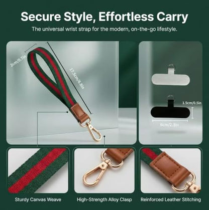 Phone Wrist Strap Anti-Lost Lanyard, Wired Wireless Charging, 2 Tether Tabs Travel Outdoor Daily Use