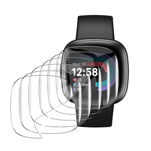 6-Pack Compatible for Fitbit Versa 4, HD Clear Flexible TPU Film, Bubble Free Full Coverage, Easy Install Kit for Fitbit Versa 4 Screen Protector - size: RM6-Fitbit Versa 4-US