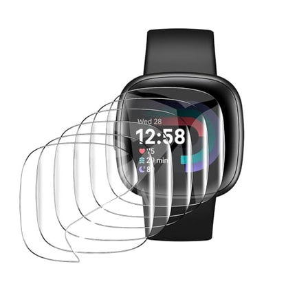 6-Pack Compatible for Fitbit Versa 4, HD Clear Flexible TPU Film, Bubble Free Full Coverage, Easy Install Kit for Fitbit Versa 4 Screen Protector - size: RM6-Fitbit Versa 4-US
