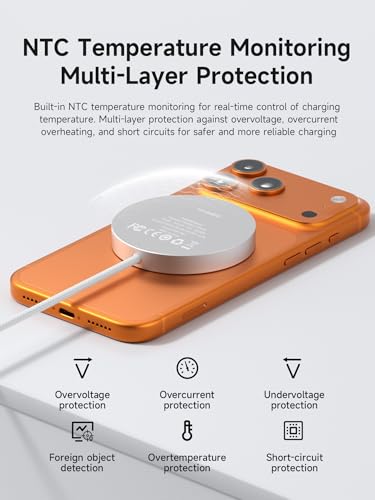 Hagibis Magnetic Wireless Charger, Qi2.2 Dual-Sided Magnetic 25W Magsafe Fast Charging Pad for iPhone 17 16 15 Pro Max, AirPods4/3/2/Pro, Galaxy S26 S25 S24 Ultra, Pixel 10 Series (Silver) - color: Silver
