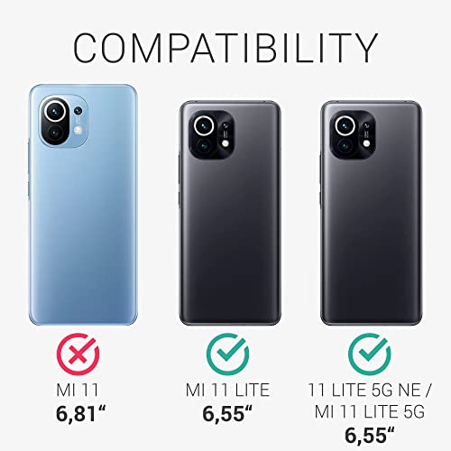 kwmobile Case Compatible with Xiaomi 11 Lite (5G) NE/Mi 11 Lite (5G) Case - TPU Silicone Phone Cover with Soft Finish - Gray Green - color: gray green