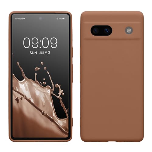 kwmobile Case Compatible with Google Pixel 7a Case - Protective Slim TPU Phone Cover - Soft Matte Finish - Mocha - color: Mocha
