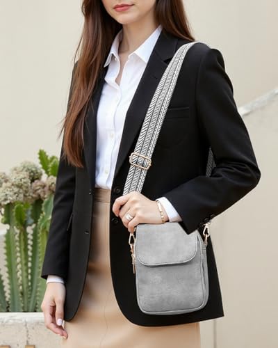 Fashion Small Crossbody Bags for Women Trendy Designer Cell Phone Purses | Adjustable Straps,with Card Holder,Detachable Wristlet Strap,small Cross Body Bag for Woman,Mini Bags,Travel Purse,Work,Gym - color: Lightgrey
