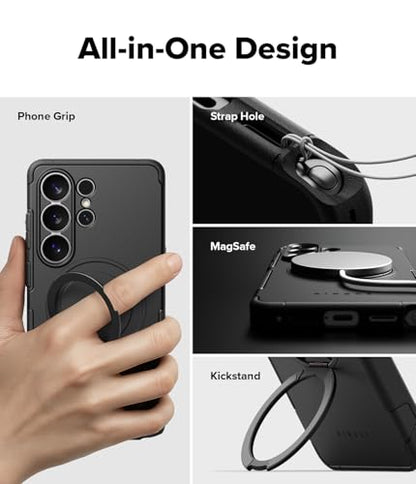 Ringke for Samsung Galaxy S26 Ultra Case [Alles Black] | Compatible with MagSafe, 360° Rotating Kickstand, Enhanced Camera Lens Protection, Powerful Magnet - color: Black, size: Galaxy S26 Ultra