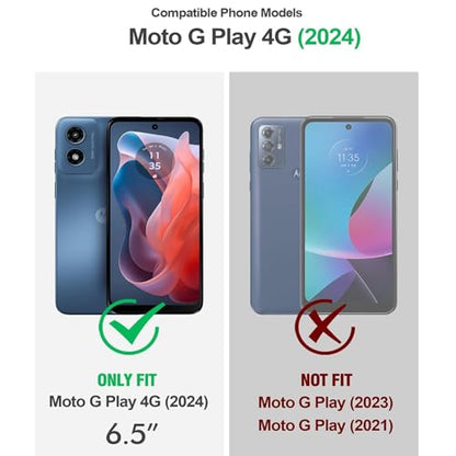 Battery Case for Moto G Play 2024,10000mAh Portable Protective Wireless Charging Case Support Carplay Compatible with Moto G Play 2024 (6.5 inches) Rechargeable Extended Battery Charger Cover (Black) - size: for Moto G Play 2024