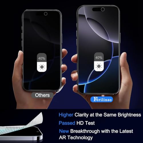 Ferilinso Privacy Screen Protector for iPhone 16 Pro, Tempered Glass - size: iPhone 16 Pro 6.3 INCH