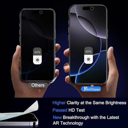 Ferilinso Privacy Screen Protector for iPhone 16 Pro, Tempered Glass - size: iPhone 16 Pro 6.3 INCH
