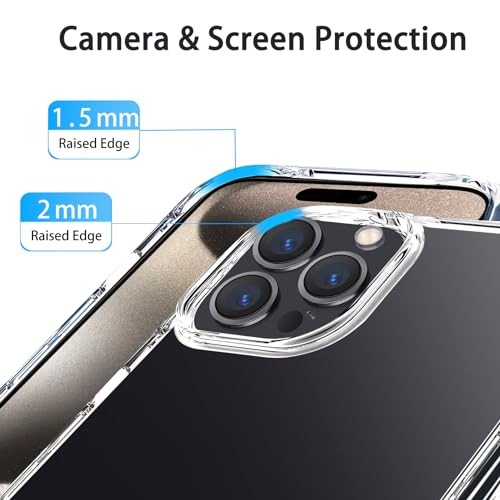JJGoo Compatiable with iPhone 15 Pro Max Case Clear, Transparent Shockproof Phone Case, Slim Anti-Scratch Hard PC Back Protective Cover Bumper, Clear - color: Clear, size: for iPhone 15 Pro Max