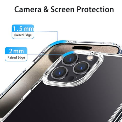 JJGoo Compatiable with iPhone 15 Pro Max Case Clear, Transparent Shockproof Phone Case, Slim Anti-Scratch Hard PC Back Protective Cover Bumper, Clear - color: Clear, size: for iPhone 15 Pro Max