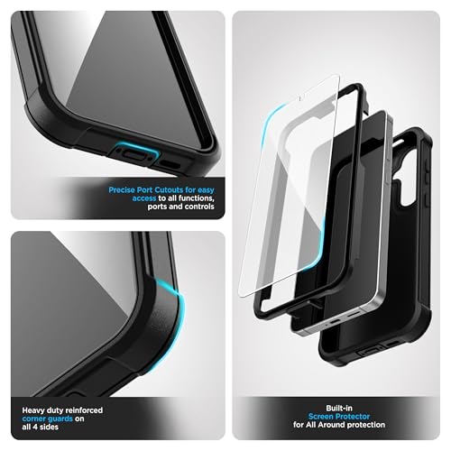 Encased Belt Case for Samsung Galaxy S25 FE with Screen Protector and Holster Clip, Full Body Rugged Cover (for FE 2025) - size: S25 FE