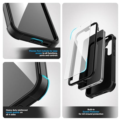 Encased Belt Case for Samsung Galaxy S25 FE with Screen Protector and Holster Clip, Full Body Rugged Cover (for FE 2025) - size: S25 FE
