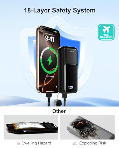Mini Portable Charger 10000mAh 22.5W PD Small Power Bank Fast Charging - color: Black