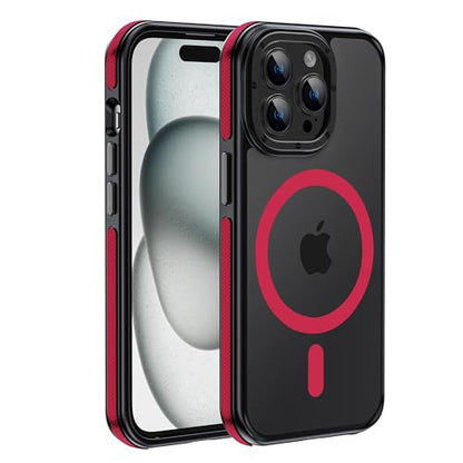 Strong Magnetic case for iPhone 14 pro max [10Ft Military-Grade Protection] Compatible with MagSafe Shockproof Slim Thin Cover 6.7 inch, Red Bumper Case - color: A6-Red Bumper, size: iPhone 14 Pro Max(6.7")