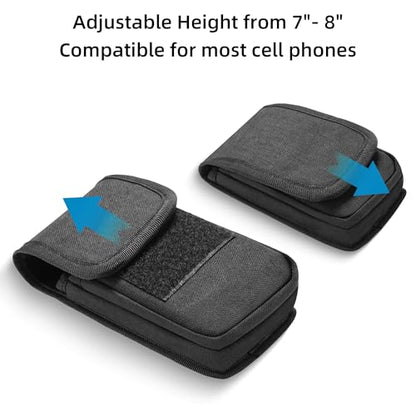 Urvoix Dual Cell Phone Pouch, Tactical MOLLE Belt Holster for Two Phones | Dual-Pocket Utility Belt Phone Holder for Power Bank & Cards, Heavy Duty Nylon Phone Bag for iPhone 17 Pro Max/16 Pro/15 Plus - color: Dual Bag