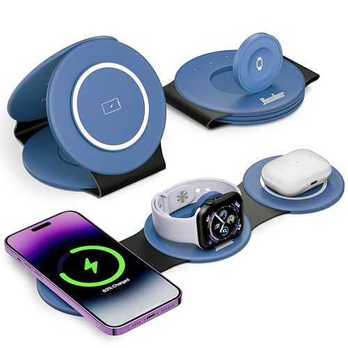 HICOBER 3IN1 Wireless Charging Station for iPhone, Watch, AirPods,LightBlue - color: Light Blue