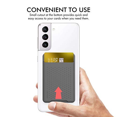 AHASTYLE Card Holder for Back of All iPhone Series - color: A- Deep Grey