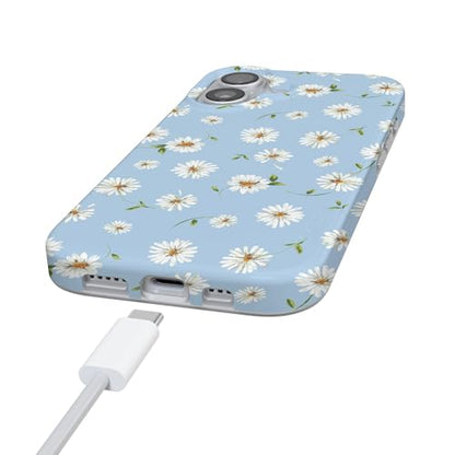 Casely iPhone 17 Case | Daisy Daydream | Baby Blue Floral | Compatible with MagSafe | Classic Ultra Slim Design - color: Daisy Daydream | Baby Blue Floral
