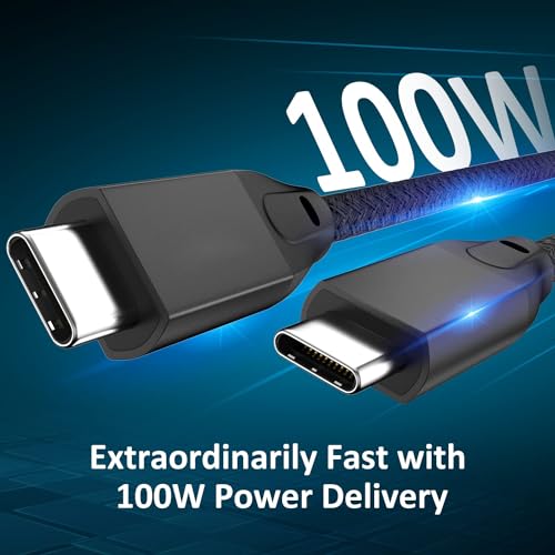 USB C to USB C Cable 100W 0.6FT 2Pack, Short USB C 3.2 Gen 2X2 20Gbps Cable - color: Black, size: 0.6FT(2PACK)
