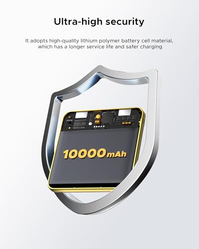10000mAh Portable Charger, Built-in Cable Power Bank,