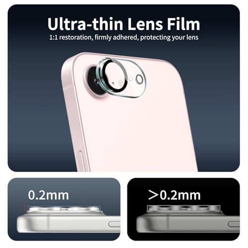 4-Pack Camera Lens Protector for iPhone 17e/16e, 9H Tempered Glass Camera Cover Screen Protector Accessories, HD Clarity, Anti-scratch, Case Friendly, Shockproof Full Protective - size: 17e/16e Lens