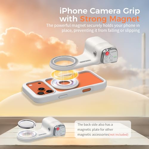 COMITOK iPhone Pro Max Camera Grip MOCA ARCO with Case for iOS26, Compatible with iOS17/iOS18, Phone Camera Grip with Enhanced Handle & Anti-Drop Detachable Remote for Easy Shooting, YouTube, Tiktok - style: MOCA ARCO Pro Edition