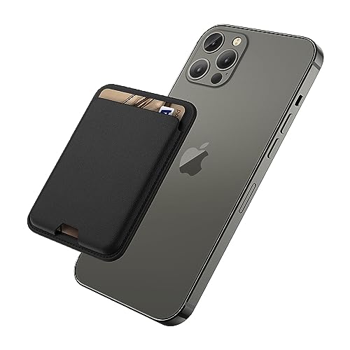 iLodn Magnetic Wallet Compatible with MagSafe for iPhone 17 16 15 14 13 12 Pro Max Air Plus Model, Mag 3 Safe Card Holder Stick on Accessories for Cell Phone & Case, Jet - color: Jet