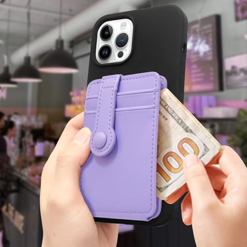 M-Plateau Phone Wallet Stick On – Adhesive Card Holder, Durable & Stylish Multi-Functional Wallet Attachment for Cell Phones, Secure and Slim with Adhesive(Lavender) - color: Lavender