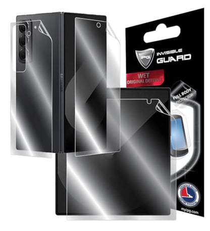 IPG For Samsung Galaxy Hydrogel Screen Protector Invisible Touch Screen Sensitive Ultra HD Clear Film Anti Scratch Skin Guard - Smooth / Self-Healing / Bubble -Free Screen & Back (Z Fold Special Edition (Internal - External Screen - Back))
