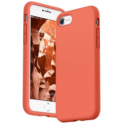 SURPHY Designed for Phone SE 3rd 2nd SE 2022 SE 2020, Liquid Silicone Case, Nectarine - color: Nectarine