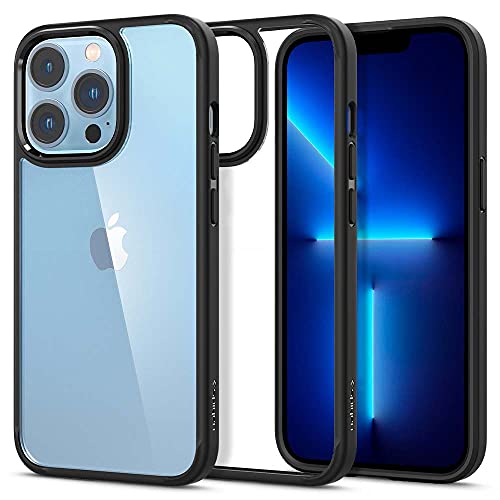 Spigen for iPhone 13 Pro Case, Ultra Hybrid [No Magnet Ring][Anti-Yellowing] - Matte Black | Anti-Yellowing Crystal Clarity, Qi Wireless Charge Ready, Patented Air Cushion, MIL-STD-810H Military-Grade Drop Protection - color: Matte Black, size: iPhone 13