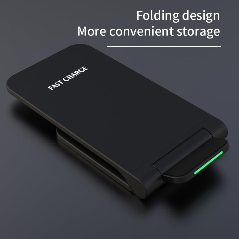 15W Wireless Charger Dual Coil Foldable Mobile Phone Fast Charging Stand Pad for iPhone 17 16 15 14 13 12 11 Xr X Pro Max Samsung S21 S20 S8 9 Huawei Xiaomi LG (White NO Cable) - color: White NO Cable