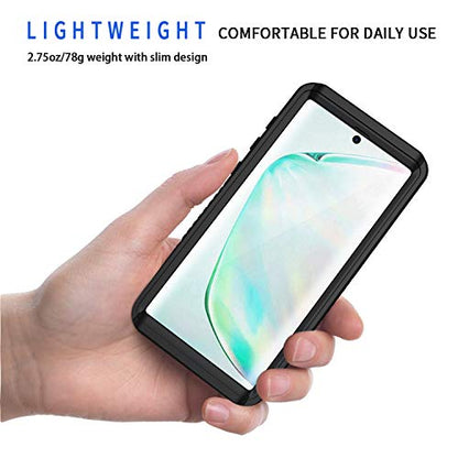 Lanhiem Galaxy Note 10+ Plus Case, Built-in Screen Protector [Compatible with Fingerprint ID], IP68 Waterproof Dustproof Shockproof Full Body Protective Cover for Samsung Galaxy Note 10+ / Note 10+ 5G - size: for Samsung Note 10+ Plus