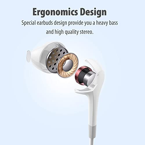 HUOMU Wired Earbuds 5-Pack with Microphone, 3.5mm Stereo Headphones