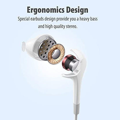 HUOMU Wired Earbuds 5-Pack with Microphone, 3.5mm Stereo Headphones
