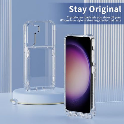 ACANDYA for Samsung Galaxy S23 Case Wallet Clear Protective Case with Credit Card Holder Heavy Duty Protection Shockproof Anti-Scratch Anti-Yellow Cover for Samsung Galaxy S23 6.1 inches Transparent - size: Galaxy S23 6.1 inch