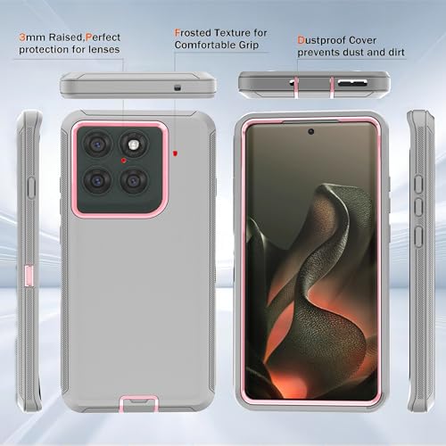 for Moto Edge 2025 Phone Case 3 in 1 Shockproof TPU Hard PC Bumper Drop-Proof Shell Light Gray - color: Lihgt Gray