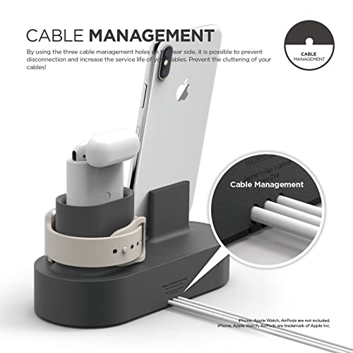 elago 3 in 1 Charging Station for iPhone, AirPods, Apple Watch - color: Dark Grey