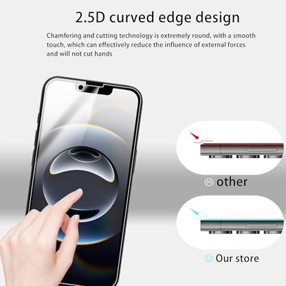 2+2 Pack Alignment Frame Designed Tempered Glass Film For iPhone 17e / 16e Screen Protector 2-Pack with Camera Lens Protector 2-Pack
