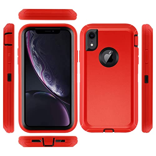 Co-Goldguard Case for iPhone XR Case 3-Layer Heavy Duty Bumper Cover Military Grade Drop Protection Shockproof Phone Case for iPhone XR 6.1 RedBlack - color: RedBlack