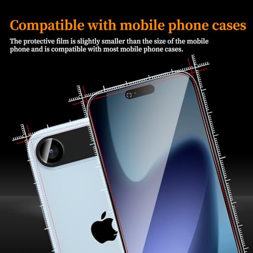 3+3 Pack Privacy Screen Protector for iPhone 17 Air，3 Anti-Spy Tempered Glass Film+3 Camera Lens Protector, Anti-Scratch, 9H Hardness，Compatible phone cases，High definition