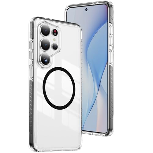 DEERLAMN Magnetic Clear Case for Samsung Galaxy S26 Ultra/S25 Ultra 6.9-Inch,[Fit for Magsafe][Military Grade Drop Protection] Transparent Slim Fit Shockproof Protective Phone Cover,Black - color: Black, size: for Samsung Galaxy S26 Ultra