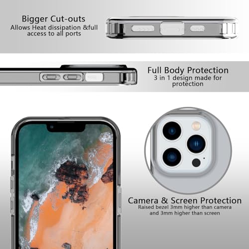 Phone Case for iPhone 14 Pro Clear, [Crystal Clear][Non-Yellowing] Slim Shockproof Reinforced Drop Protective Flexible TPU Back Cover Phone Case for iPhone 14 Pro Protective Case(Black) - color: Black