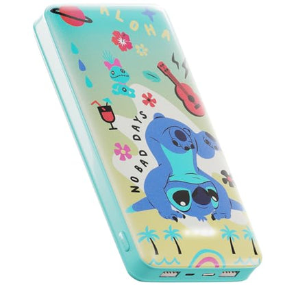 Disney Lilo and Stitch 10,000Mah Power Bank- Universally Compatible Portable Phone Charger Battery Pack w/USB Charging Port Gifts for Women, Men, Teens and All Fans of Stitch Stuff - color: Upside Down Stitch