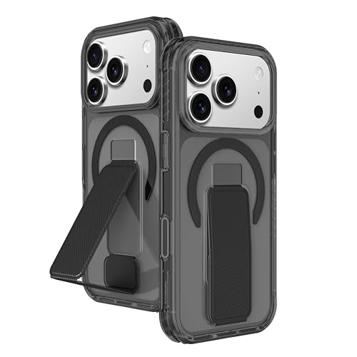 AMAZINGthing for iPhone 17 Pro Max [Titan Pro+ Case], Designed for MagSafe Accessories, 12FT Drop Proof, Magnetic Phone Cover with Built-in Kickstand, Anti Yellowing, Transparent, Black - color: Black, size: iPhone 17 Pro Max
