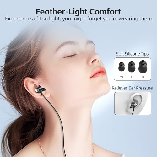 MORMOQUE EP05 Wired Earbuds 5 Pack,3.5 mm Jack Noise Isolating Earphones,in-Ear Headphones with Microphone,HD Bass Audio Ear Buds,for Small Ears canals Women,Teens Boys Girls and Adult (Black) - size: 5 Pack